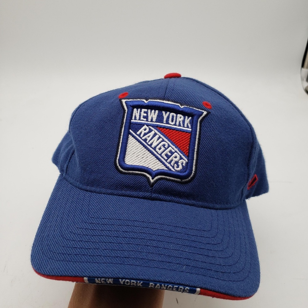 Vintage New York Rangers Hat Cap Strap Back Mens One Size Blue NHL Hockey Zephyr